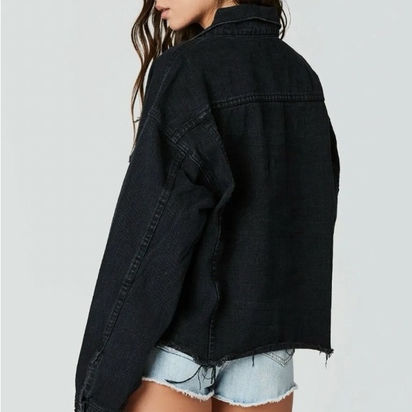 LF Carmar Women's Black Oversized Distressed Denim Jacket - Picture 3 of 3